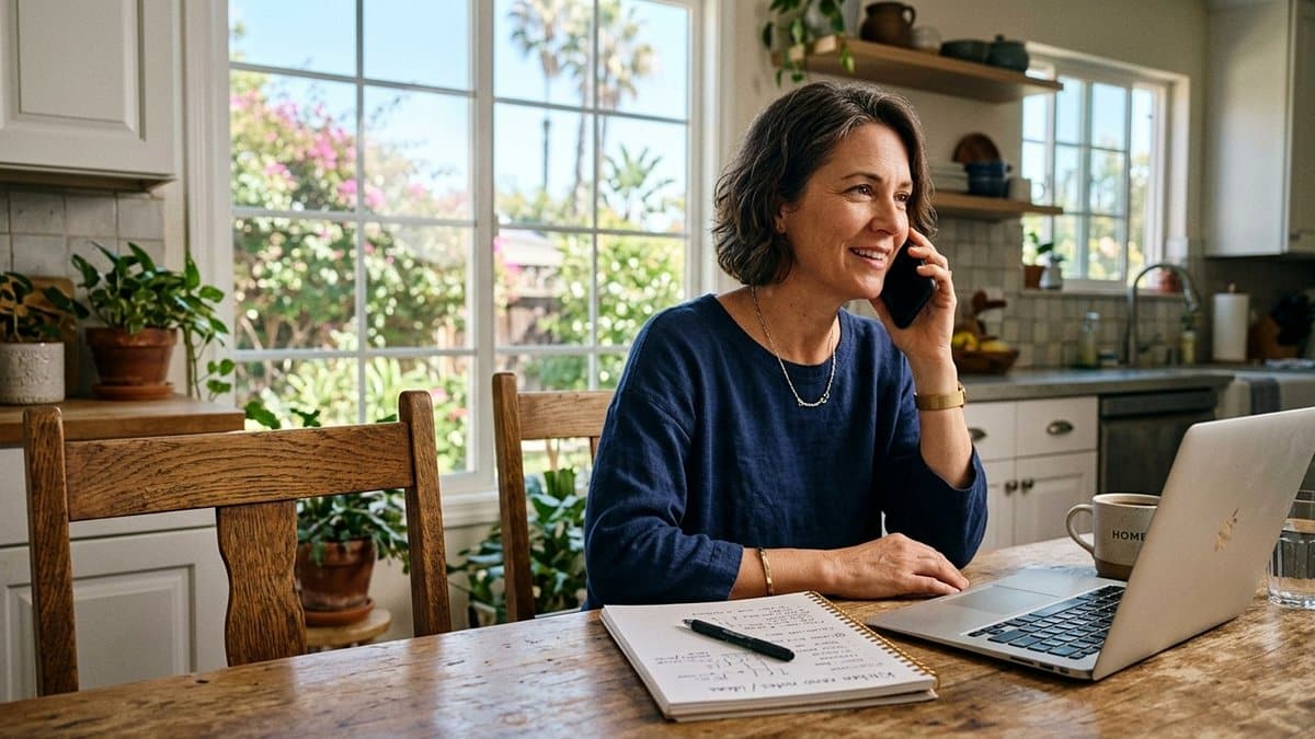 Homeowner calling a contractor's references before hiring
